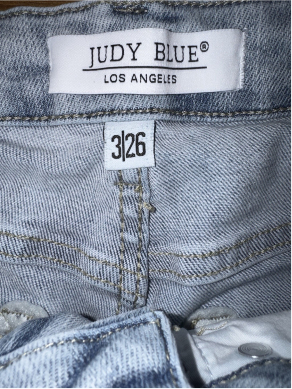 Judy Blue Wide Leg Jeans Light Wash High Rise Stretch Denim Size 3/26 Boho Y2K - Picture 3 of 11